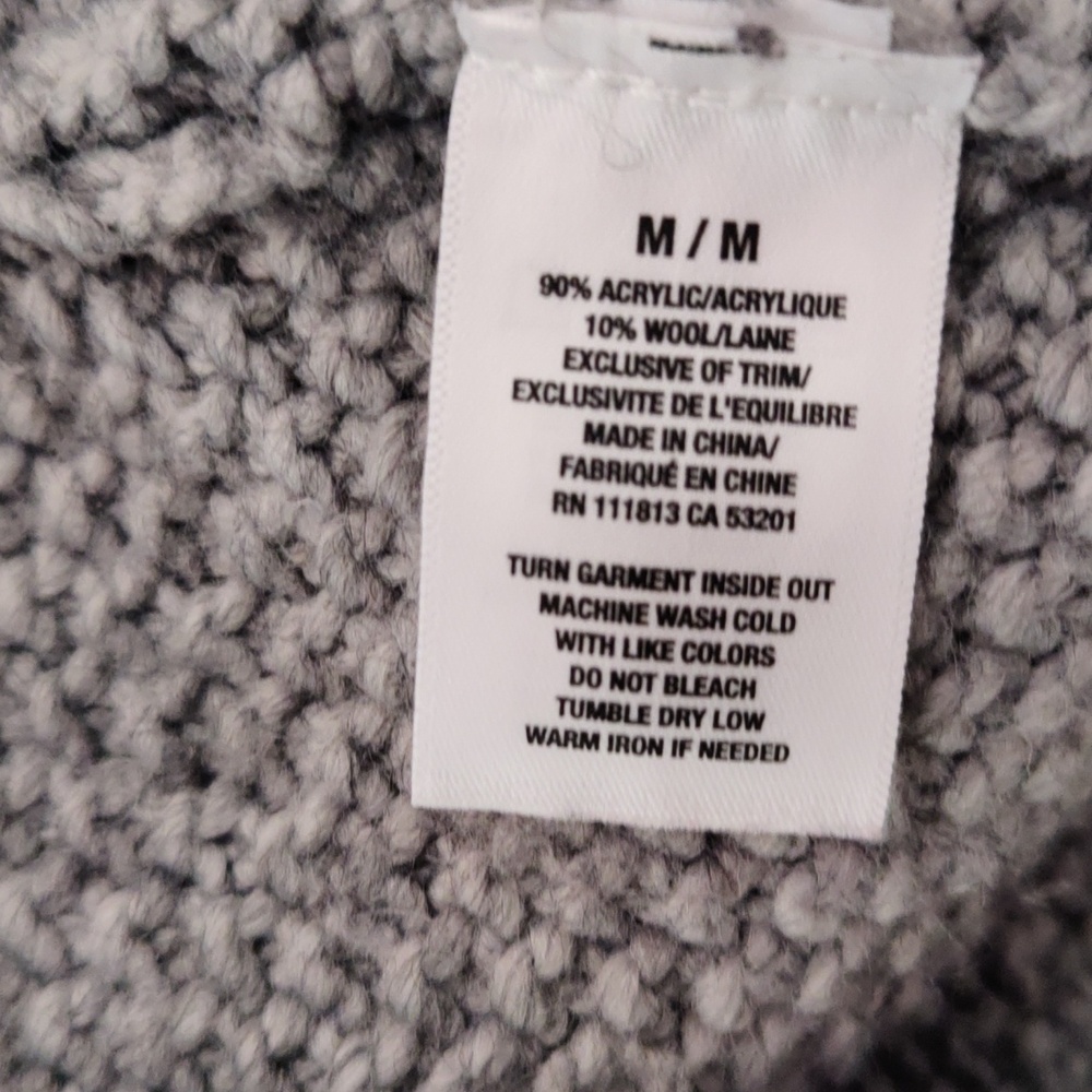 Aeropostale Y2K Cable Knit Short Sleeve Cardigan Gray Size Medium - Picture 6 of 7